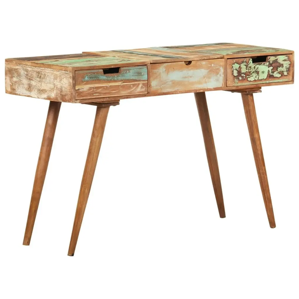 Dressing Table with Mirror 112x45x76 cm Solid Reclaimed Wood 323591