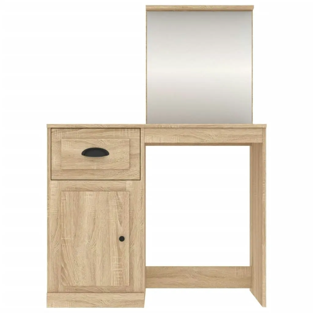 Dressing Table with Mirror Sonoma Oak 90x50x132.5 cm Engineered Wood 816763