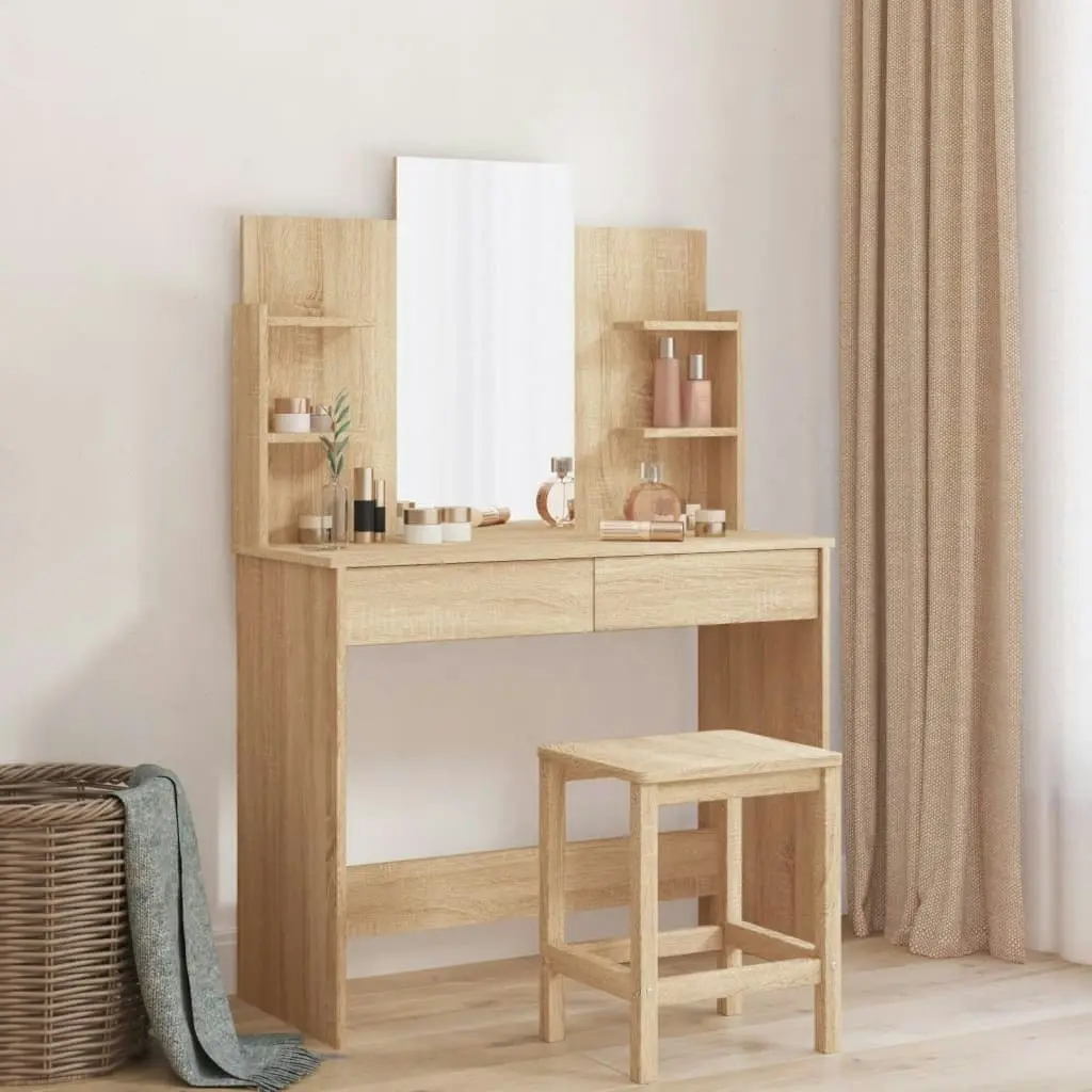 Dressing Table with Mirror Sonoma Oak 96x39x142 cm 837576