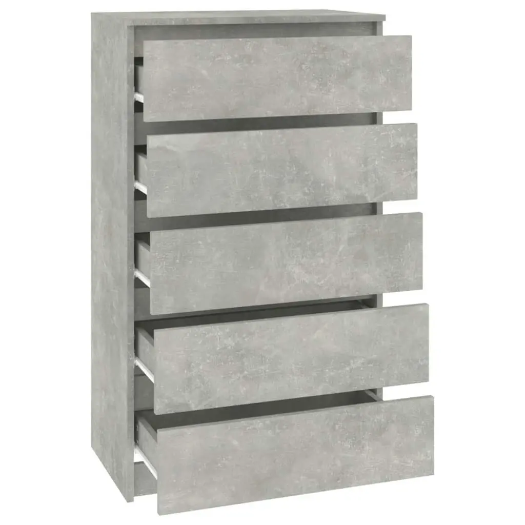 Drawer Cabinet Concrete Grey 60x36x103 cm Engineered Wood 823020