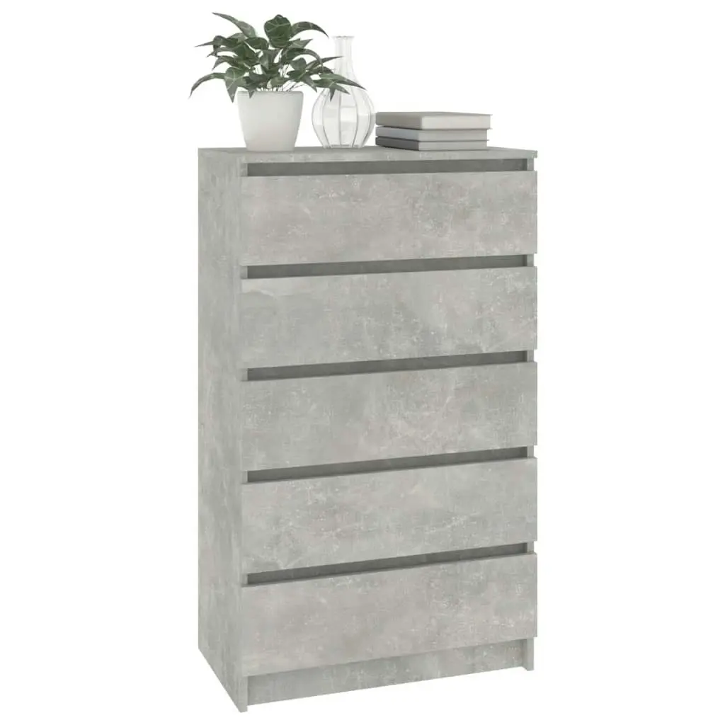 Drawer Cabinet Concrete Grey 60x36x103 cm Engineered Wood 823020