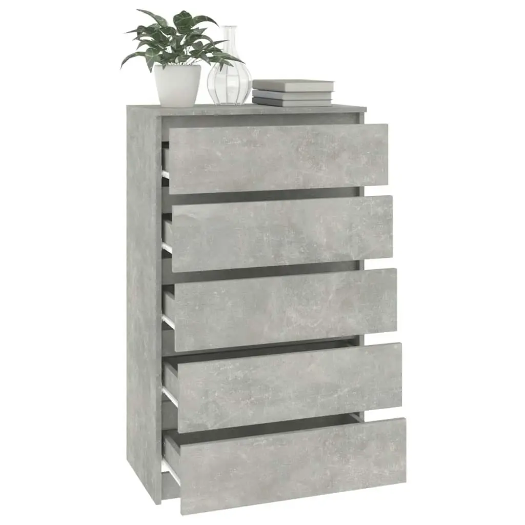 Drawer Cabinet Concrete Grey 60x36x103 cm Engineered Wood 823020