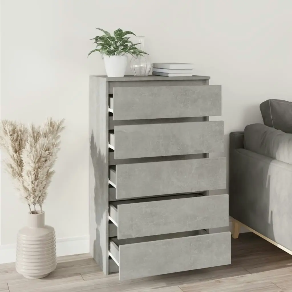 Drawer Cabinet Concrete Grey 60x36x103 cm Engineered Wood 823020