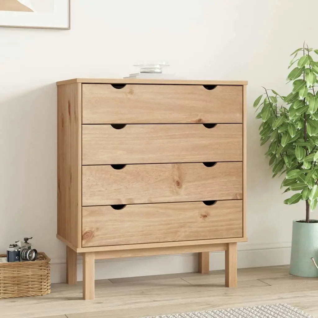 Drawer Cabinet OTTA 76.5x39.5x90cm Solid Wood Pine 348582