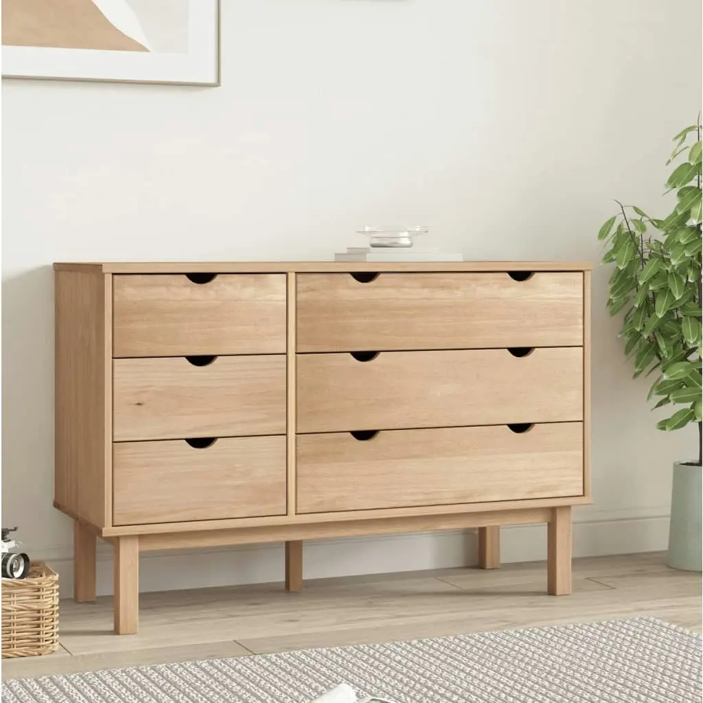 Drawer Cabinet OTTA 111x43x73.5 cm Solid Wood Pine 348585