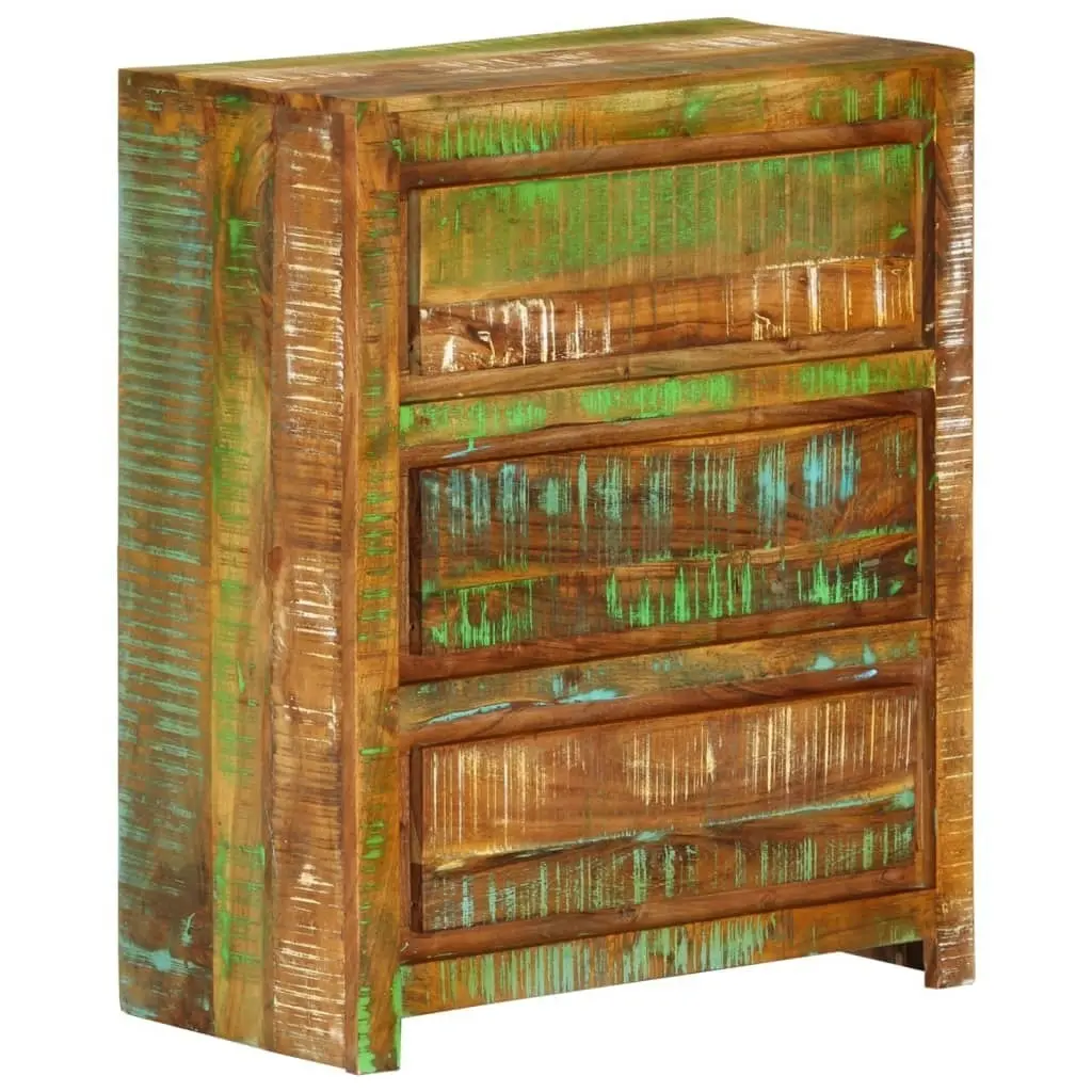 Drawer Cabinet Multicolour 60x33x75 cm Solid Wood Reclaimed 338437