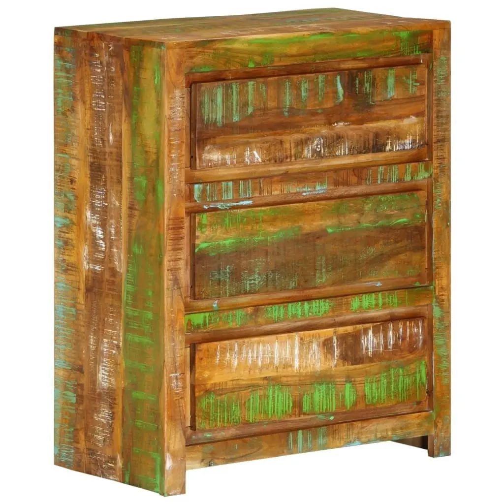 Drawer Cabinet Multicolour 60x33x75 cm Solid Wood Reclaimed 338437