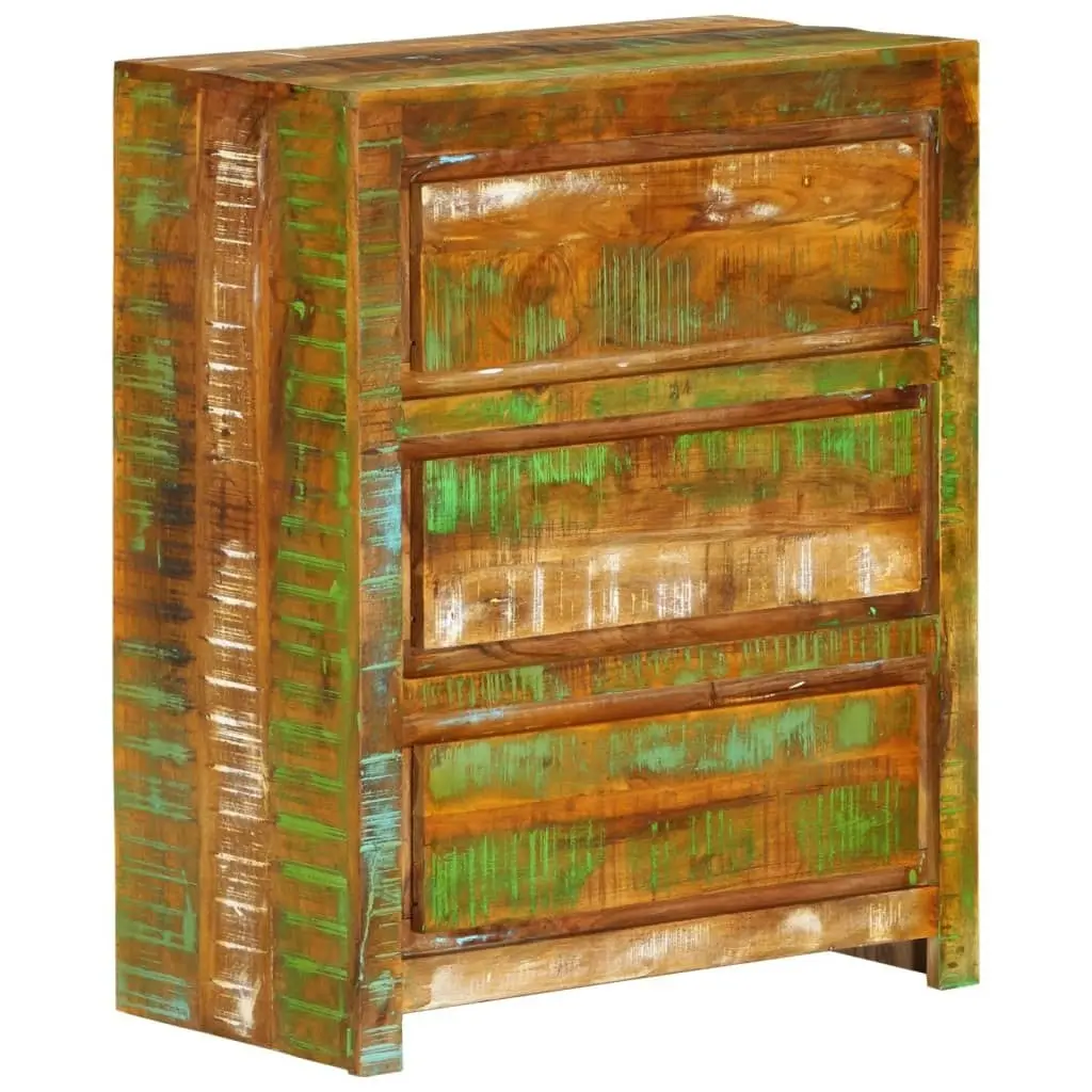 Drawer Cabinet Multicolour 60x33x75 cm Solid Wood Reclaimed 338437