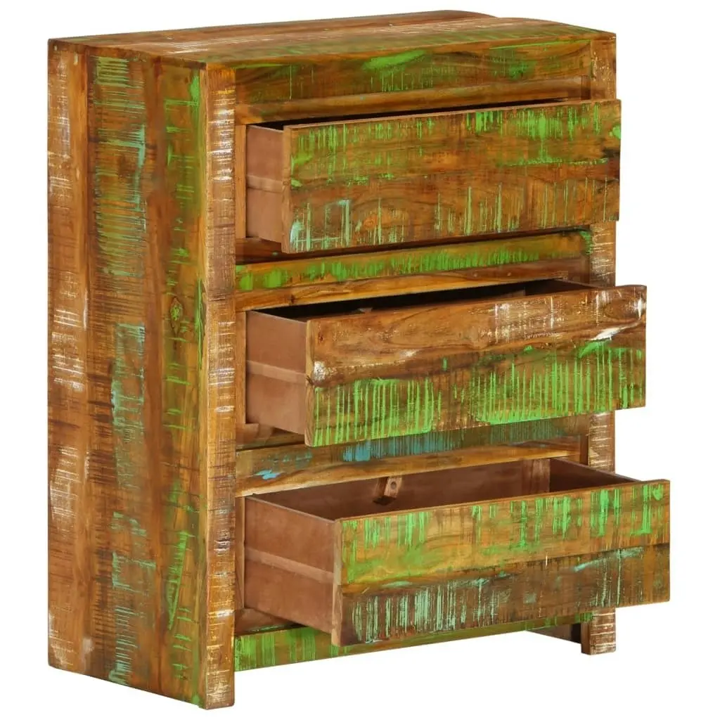 Drawer Cabinet Multicolour 60x33x75 cm Solid Wood Reclaimed 338437