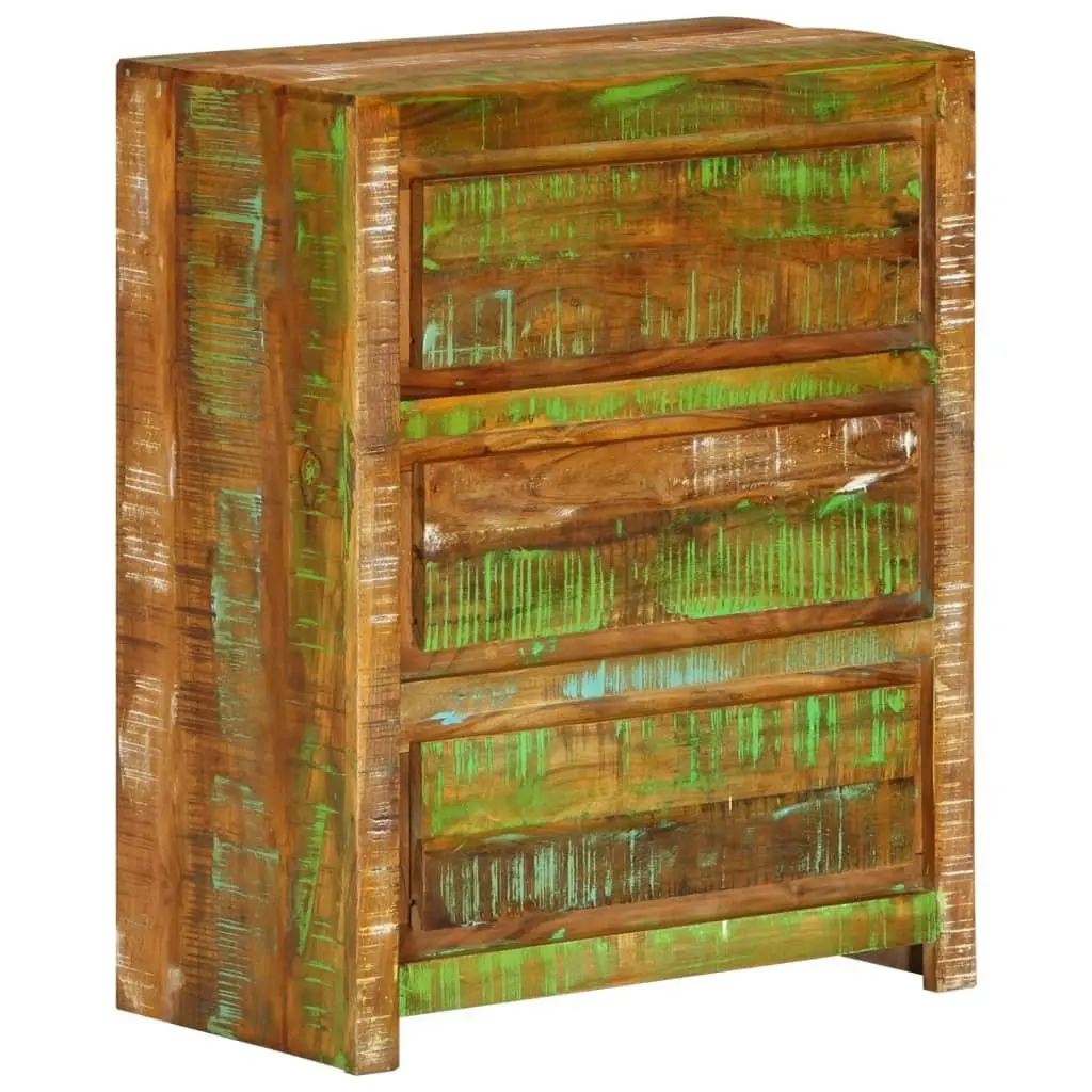 Drawer Cabinet Multicolour 60x33x75 cm Solid Wood Reclaimed 338437