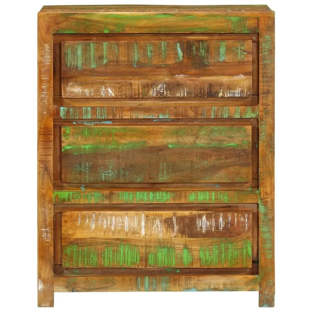 Drawer Cabinet Multicolour 60x33x75 cm Solid Wood Reclaimed 338437