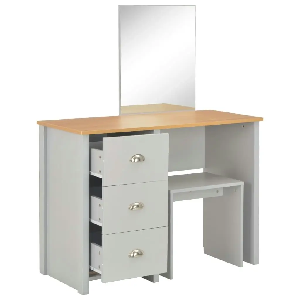 Dressing Table with Mirror and Stool Grey 104x45x131 cm 283744