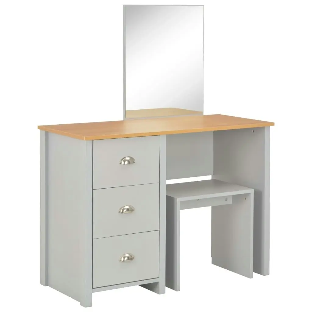 Dressing Table with Mirror and Stool Grey 104x45x131 cm 283744