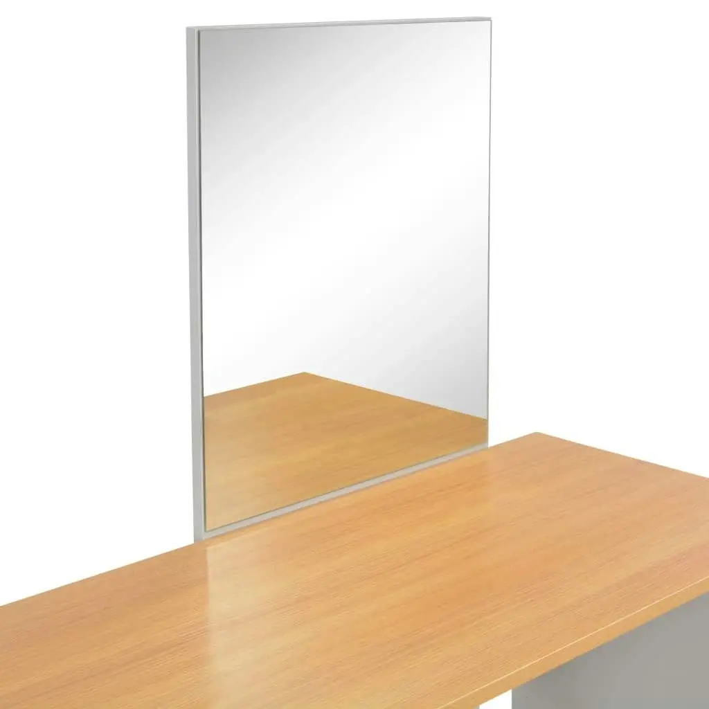 Dressing Table with Mirror and Stool Grey 104x45x131 cm 283744