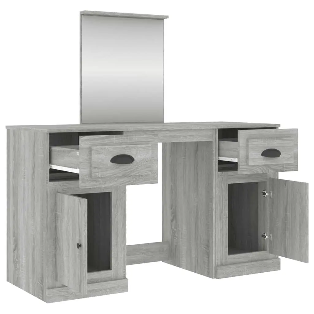 Dressing Table with Mirror Grey Sonoma 130x50x132.5 cm 3185341