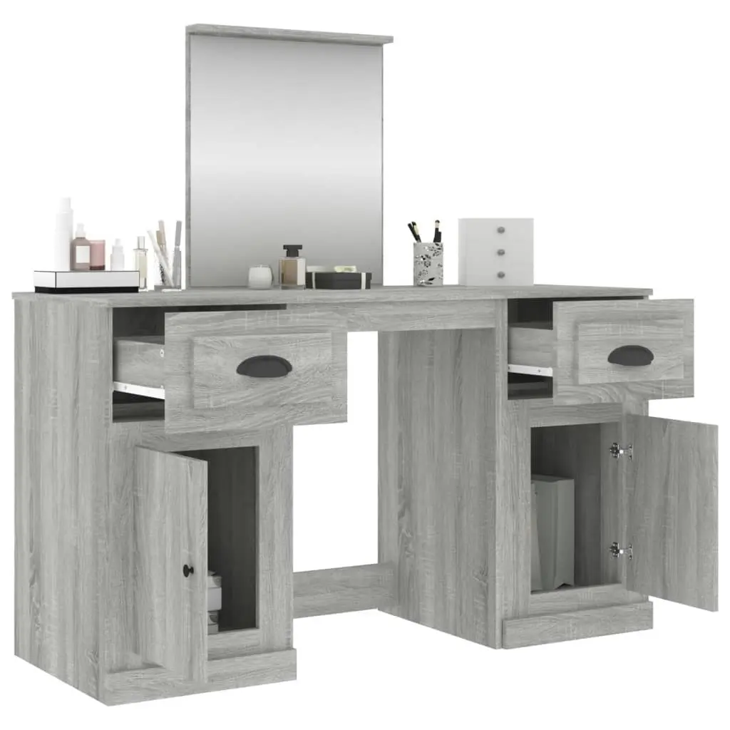 Dressing Table with Mirror Grey Sonoma 130x50x132.5 cm 3185341