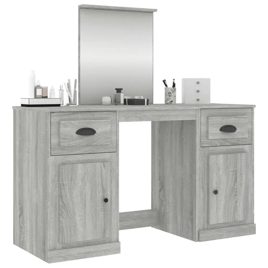 Dressing Table with Mirror Grey Sonoma 130x50x132.5 cm 3185341