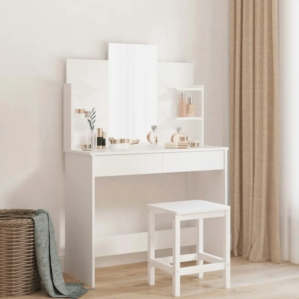 Dressing Table with Mirror White 96x39x142 cm 837574