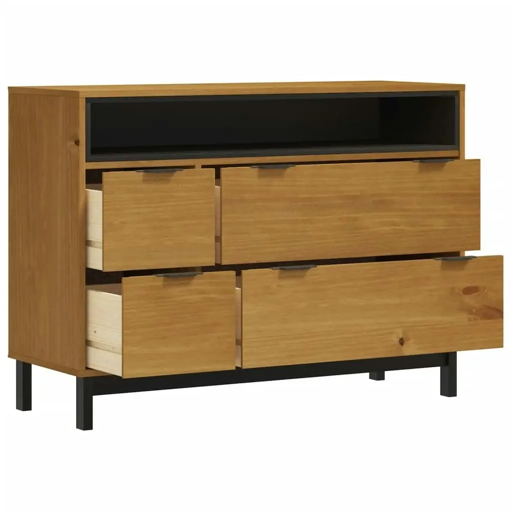 Drawer Cabinet FLAM 110x40x80 cm Solid Wood Pine 357817