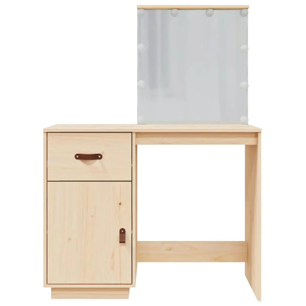 Dressing Table with LED 95x50x133.5 cm Solid Wood Pine 820092