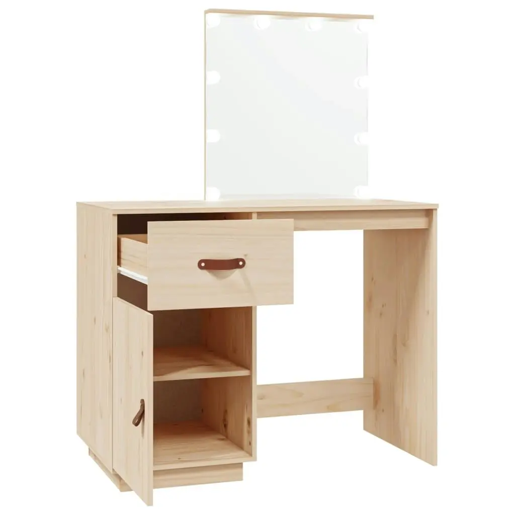 Dressing Table with LED 95x50x133.5 cm Solid Wood Pine 820092