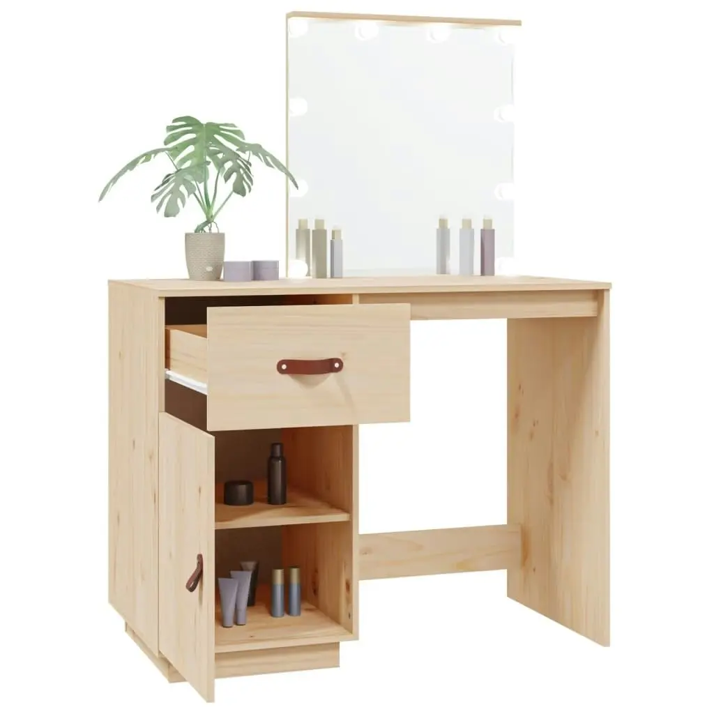 Dressing Table with LED 95x50x133.5 cm Solid Wood Pine 820092