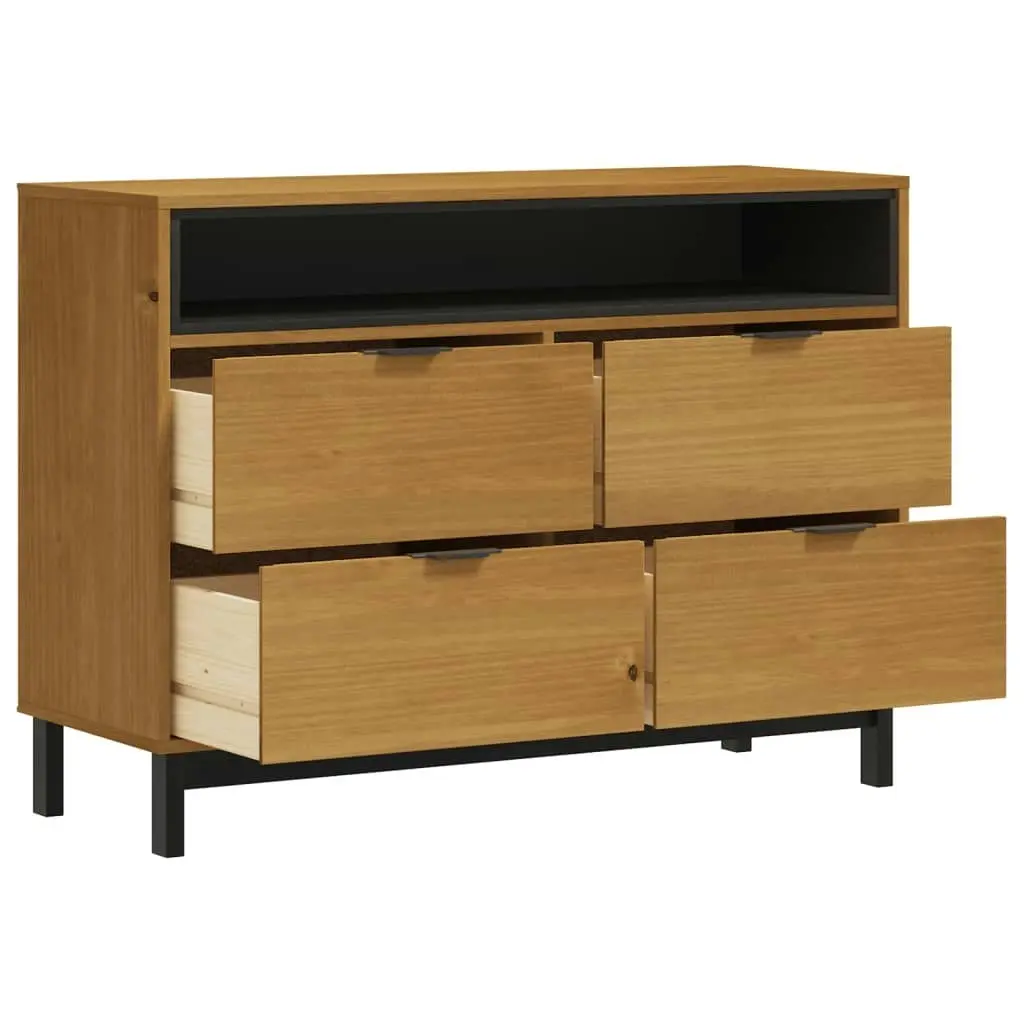 Drawer Cabinet FLAM 110x40x80 cm Solid Wood Pine 357816