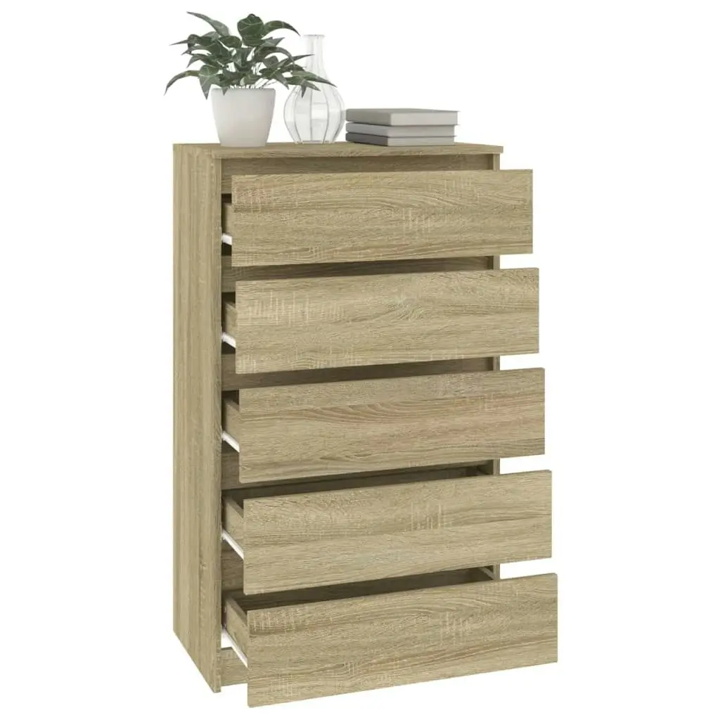 Drawer Cabinet Sonoma Oak 60x36x103 cm Engineered Wood 823019