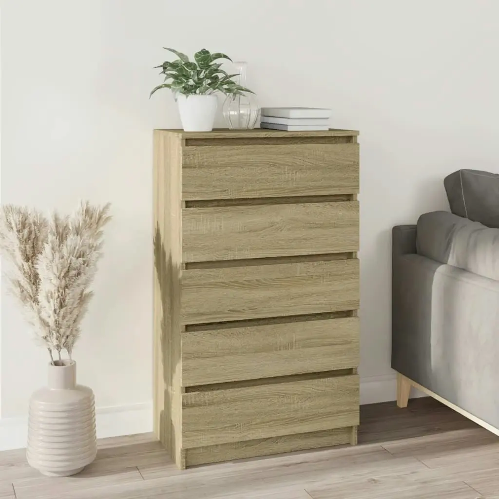 Drawer Cabinet Sonoma Oak 60x36x103 cm Engineered Wood 823019