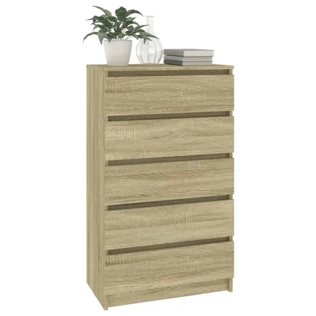 Drawer Cabinet Sonoma Oak 60x36x103 cm Engineered Wood 823019