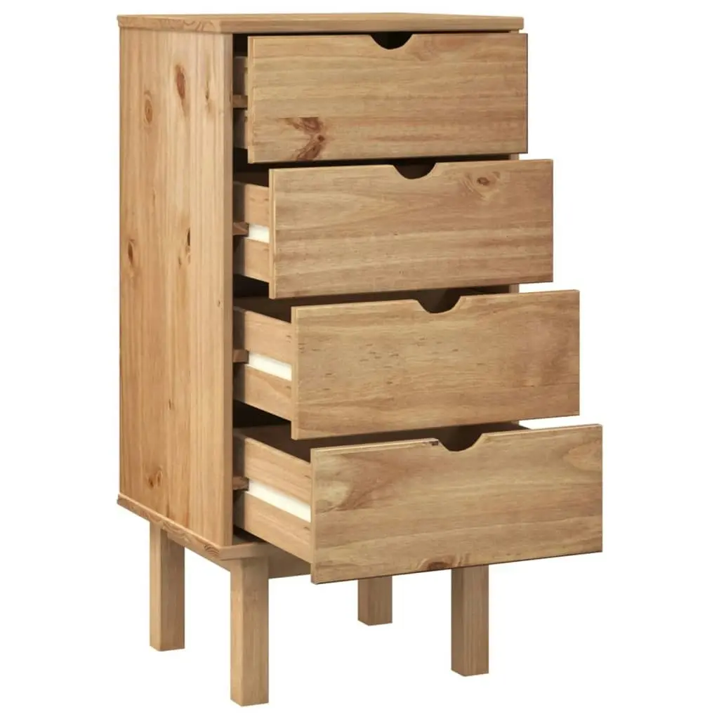 Drawer Cabinet OTTA 45x39x90cm Solid Wood Pine 348579