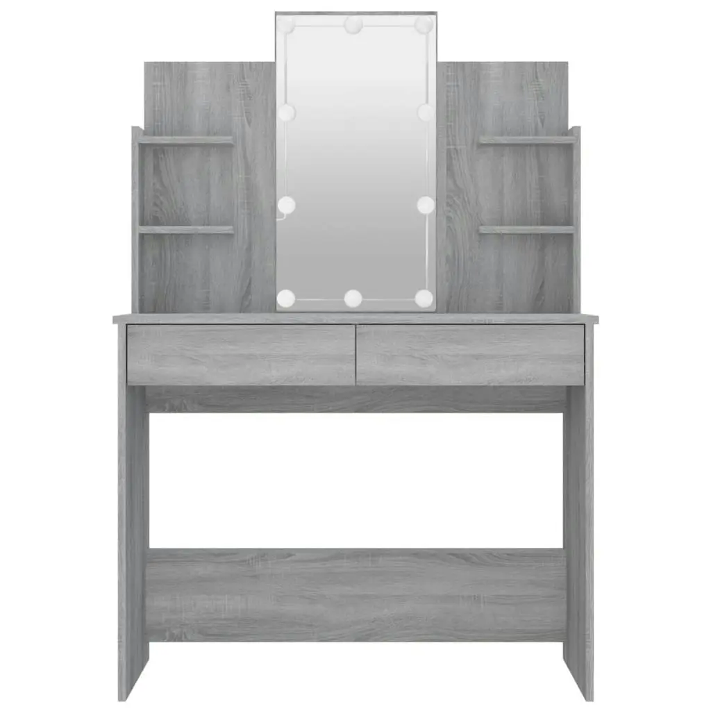 Dressing Table with LED Grey Sonoma 96x40x142 cm 820488