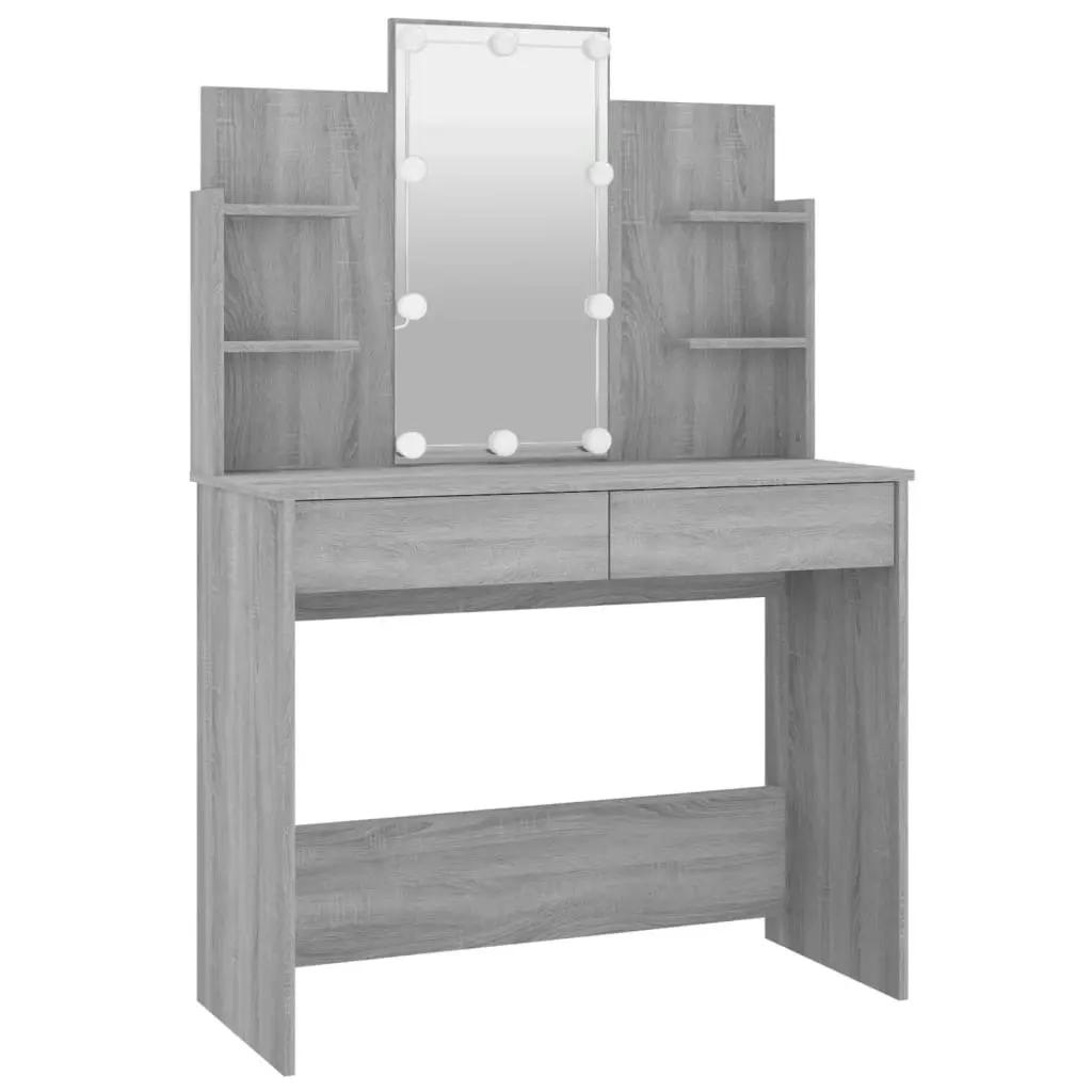 Dressing Table with LED Grey Sonoma 96x40x142 cm 820488