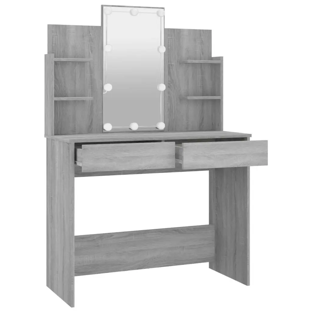 Dressing Table with LED Grey Sonoma 96x40x142 cm 820488