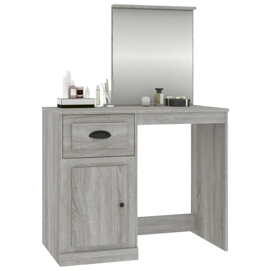 Dressing Table with Mirror Grey Sonoma 90x50x132.5 cm Engineered Wood 816766