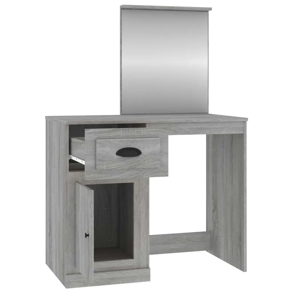 Dressing Table with Mirror Grey Sonoma 90x50x132.5 cm Engineered Wood 816766