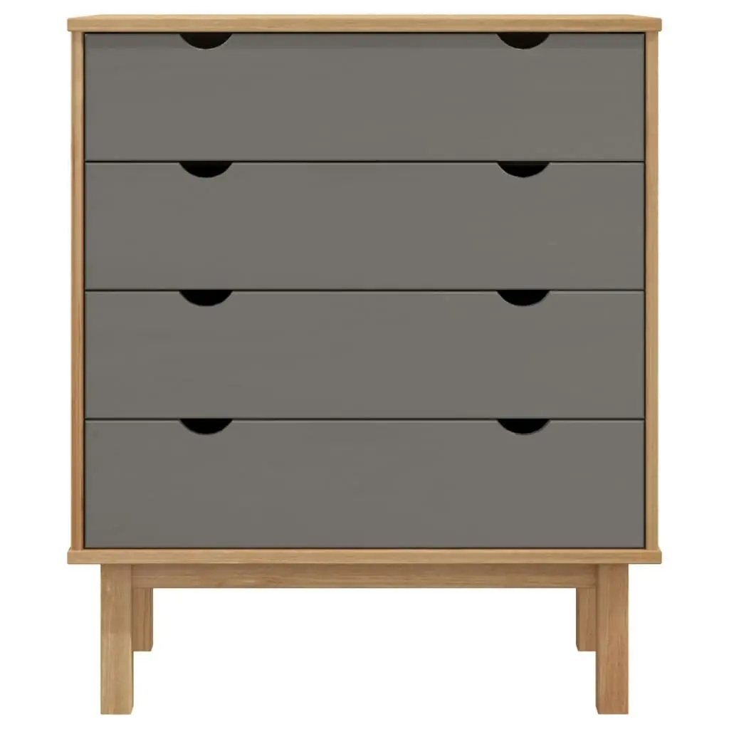 Drawer Cabinet OTTA Brown&Grey 76.5x39.5x90cm Solid Wood Pine 348583