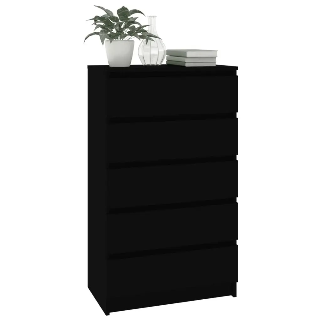 Drawer Cabinet Black 60x36x103 cm Engineered Wood 823017