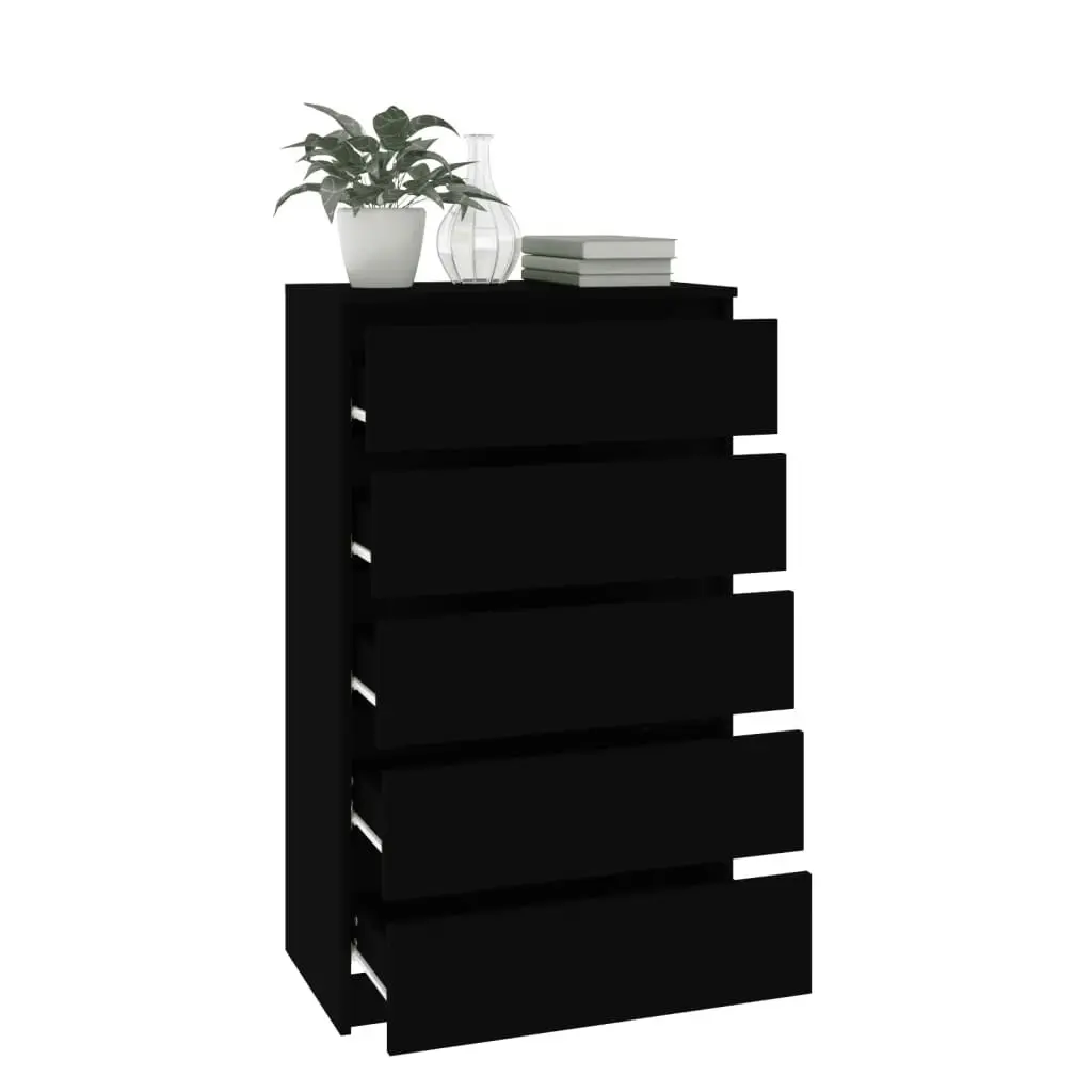 Drawer Cabinet Black 60x36x103 cm Engineered Wood 823017