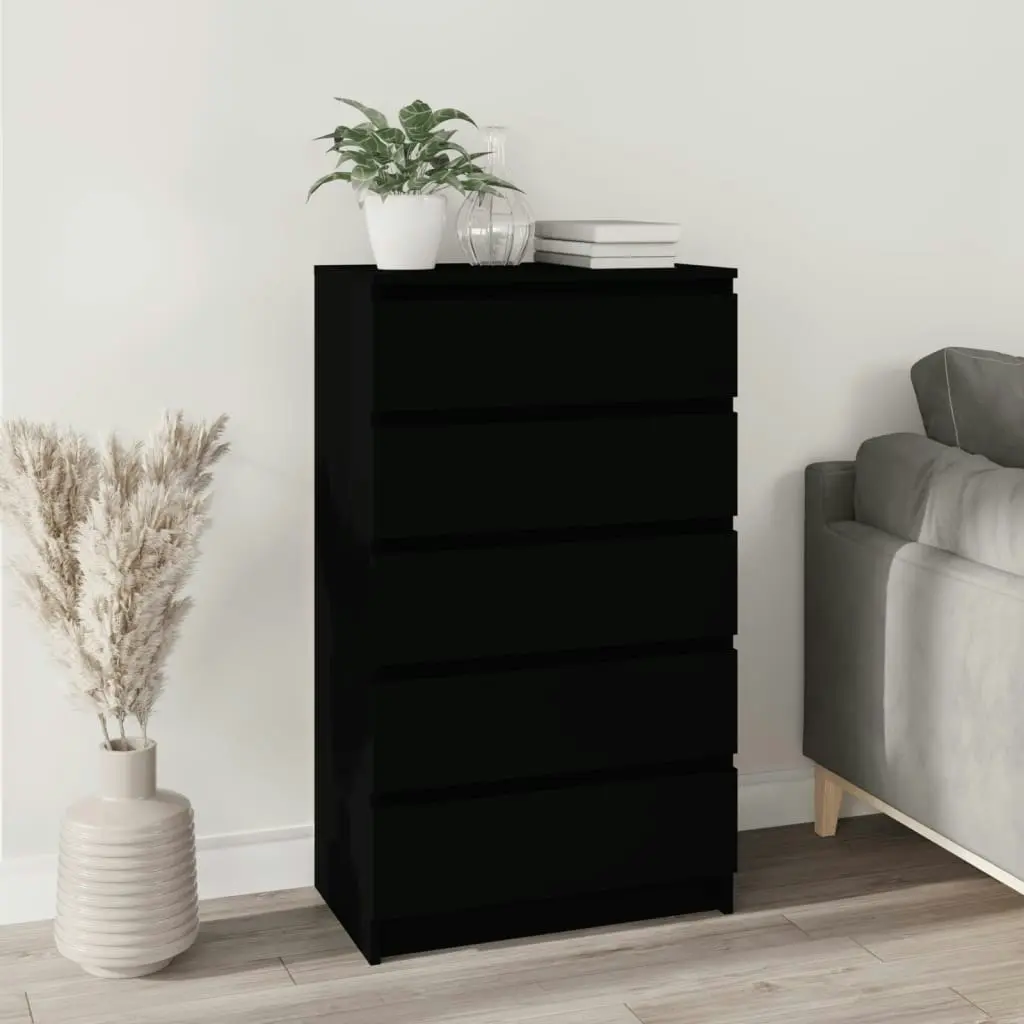 Drawer Cabinet Black 60x36x103 cm Engineered Wood 823017