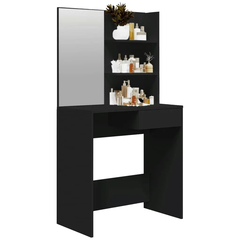 Dressing Table with Mirror Black 74.5x40x141 cm 802805