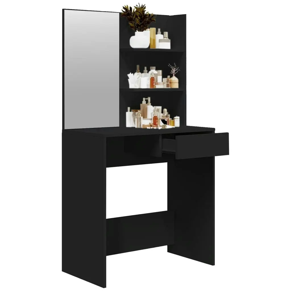 Dressing Table with Mirror Black 74.5x40x141 cm 802805