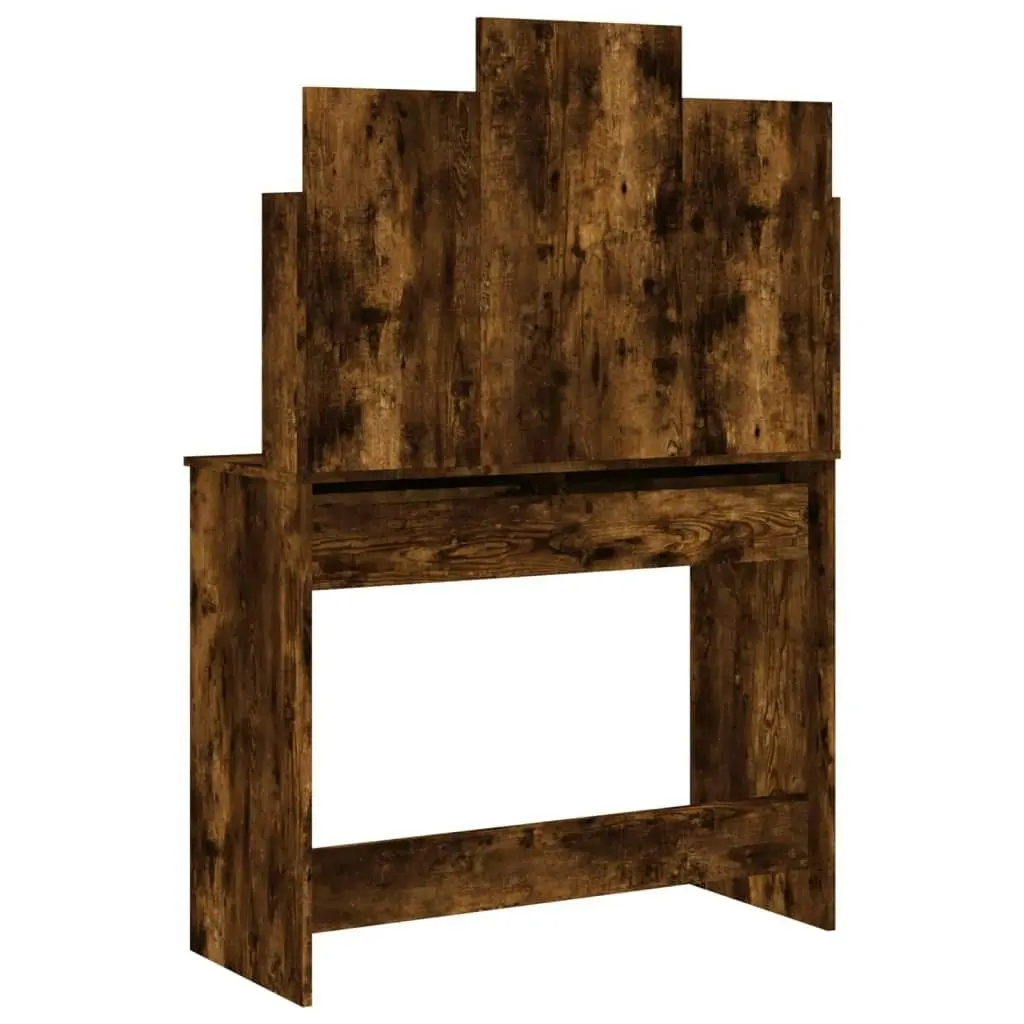 Dressing Table with Mirror Smoked Oak 96x39x142 cm 837579