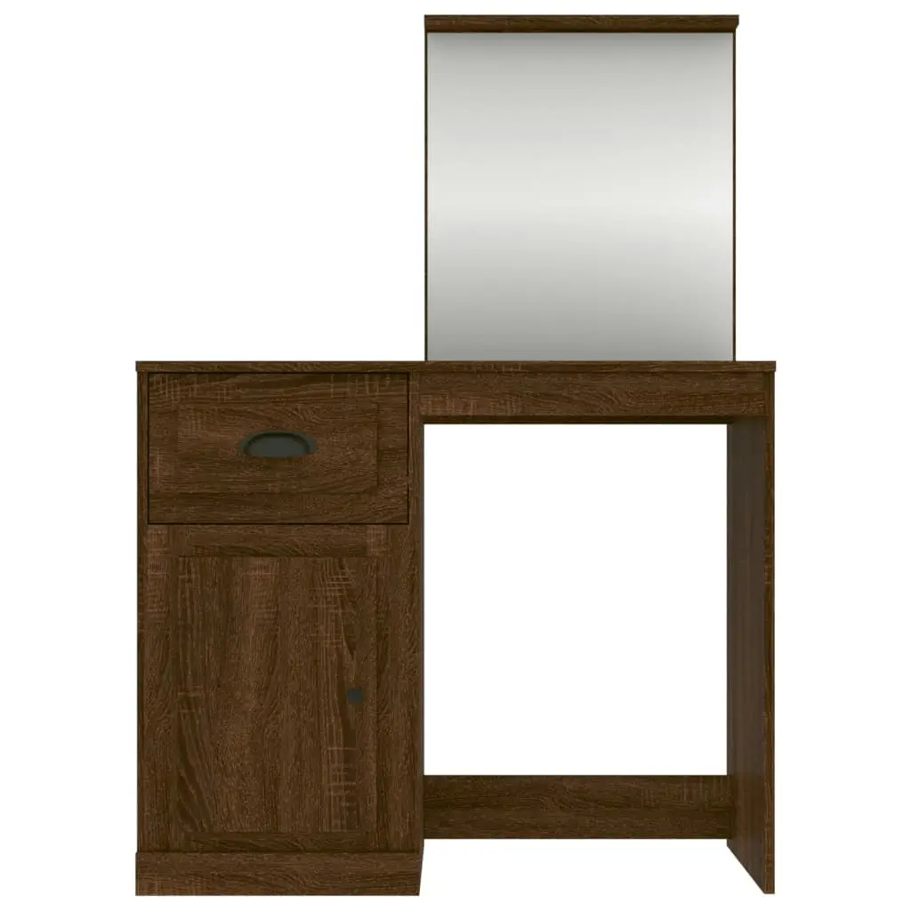 Dressing Table with Mirror Brown Oak 90x50x132.5 cm Engineered Wood 816767