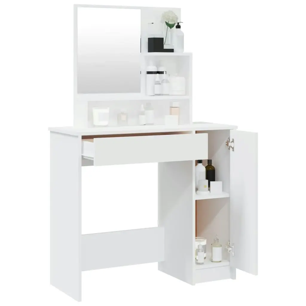 Dressing Table with Mirror White 86.5x35x136 cm 802957