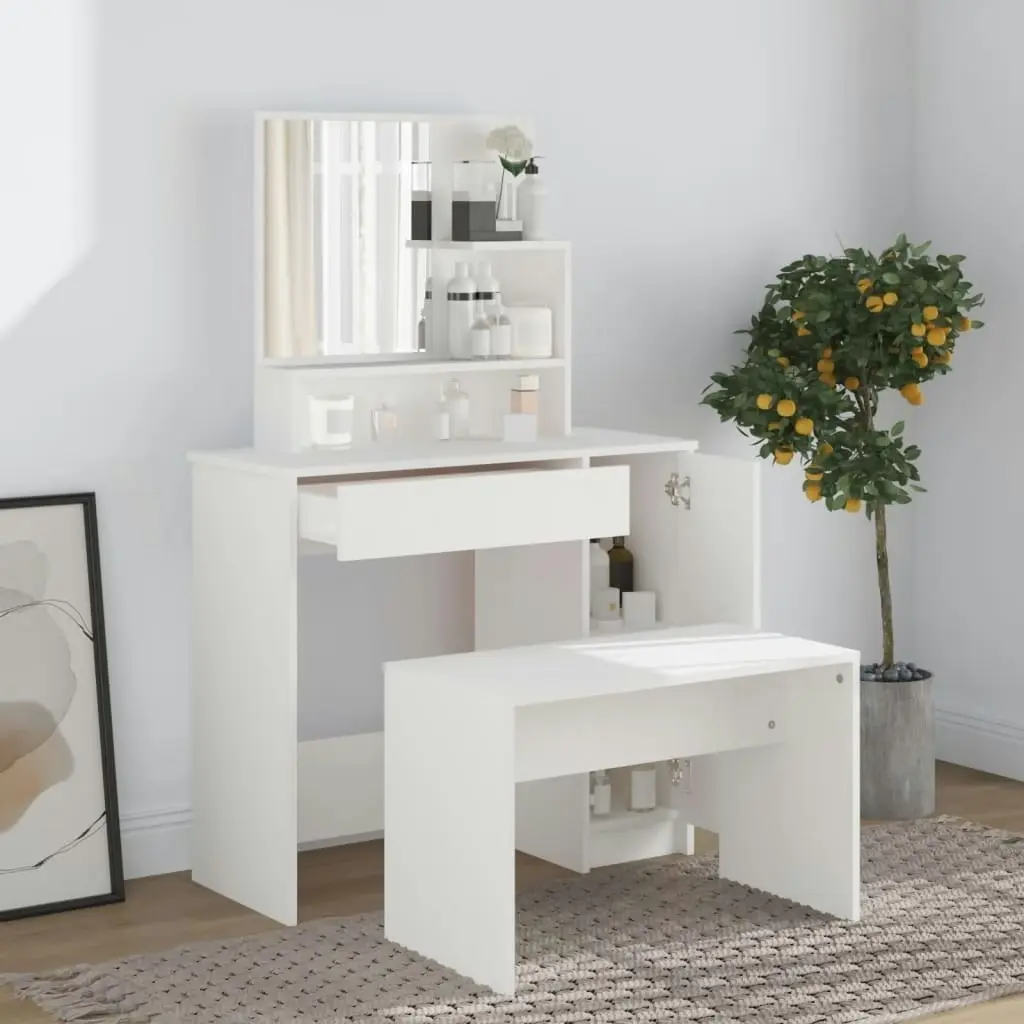 Dressing Table with Mirror White 86.5x35x136 cm 802957