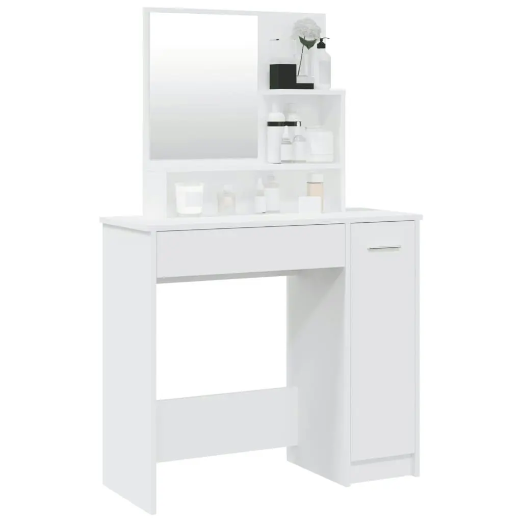 Dressing Table with Mirror White 86.5x35x136 cm 802957