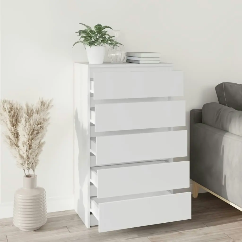 Drawer Cabinet White 60x36x103 cm Engineered Wood 823016