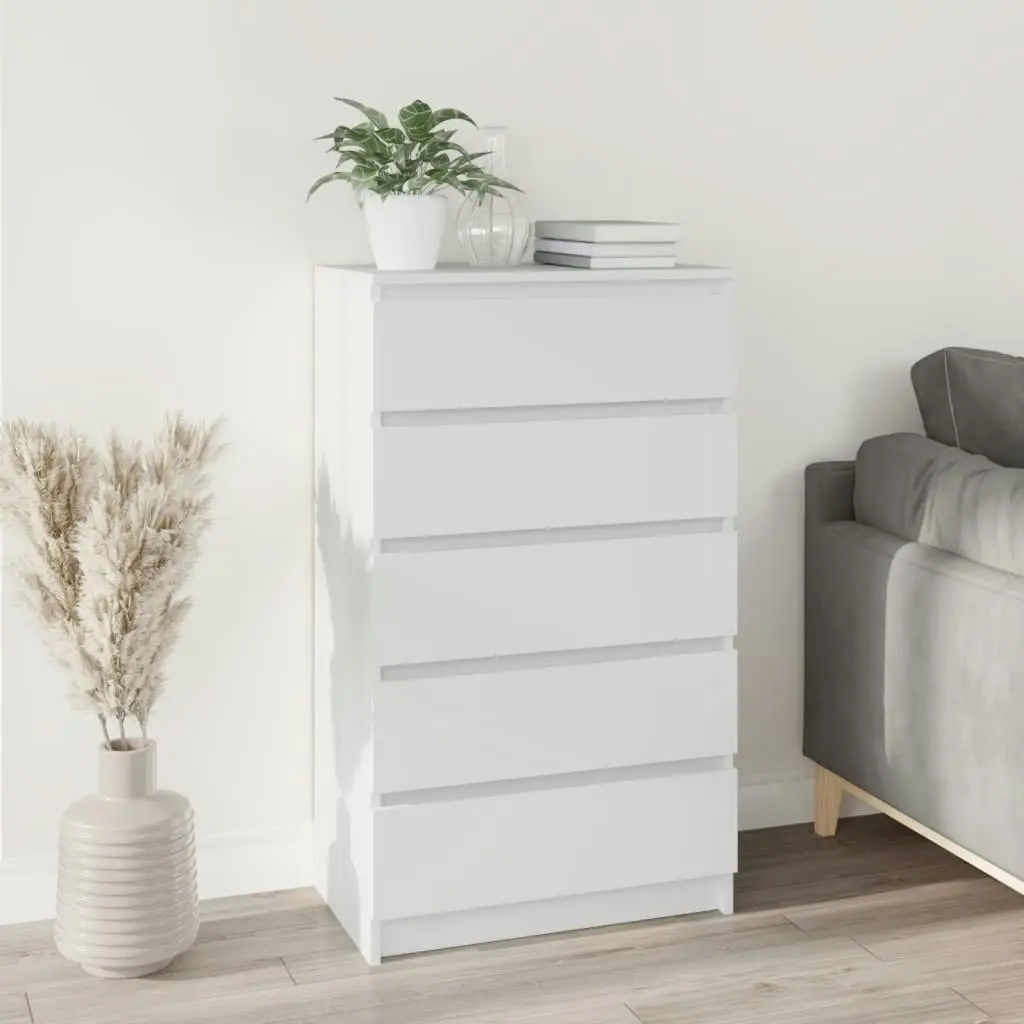 Drawer Cabinet White 60x36x103 cm Engineered Wood 823016