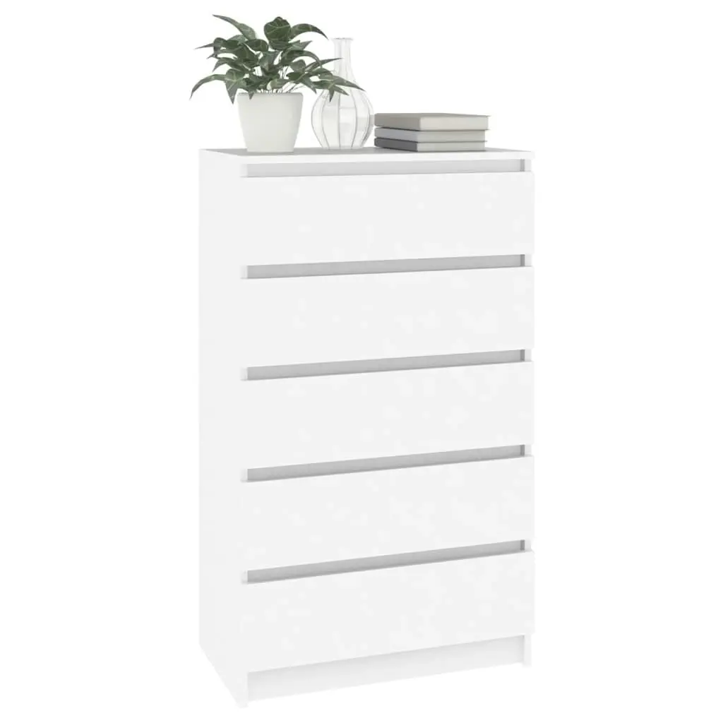 Drawer Cabinet White 60x36x103 cm Engineered Wood 823016